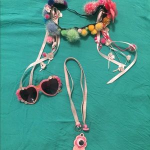 DONATED!! Festival loot! Headband sunglasses necklace
